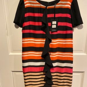 Nissa multi striped dress emarld